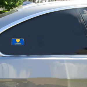 Kansas Heart State Shaped Sticker - Car Decals - U.S. Custom Stickers