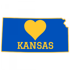 Kansas Heart State Shaped Decal - U.S. Customer Stickers