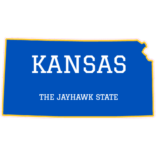 Kansas The Jayhawk State Decal - U.S. Customer Stickers