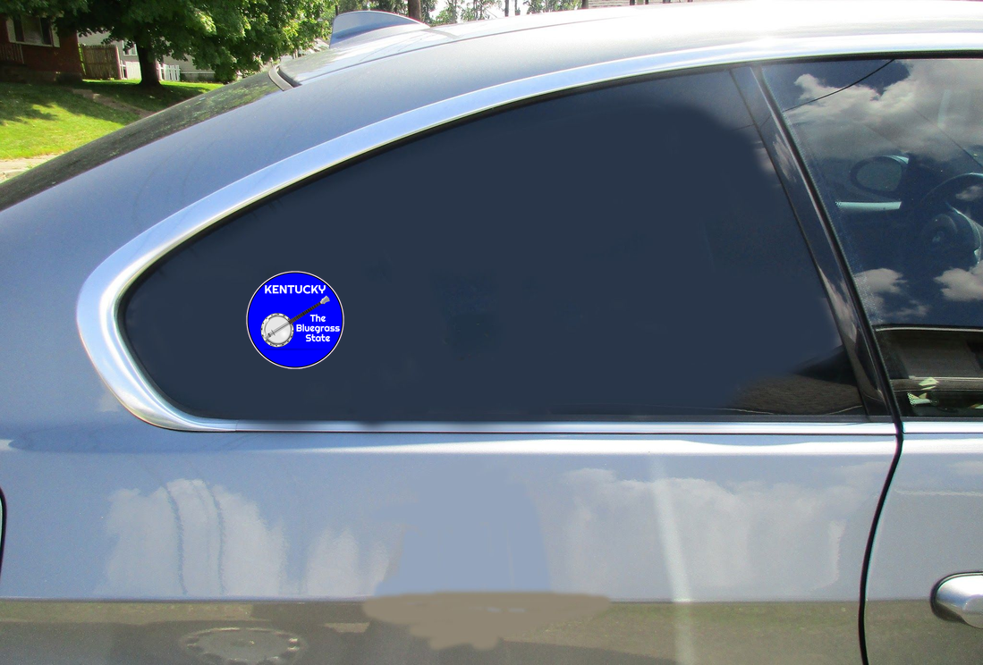 Kentucky Banjo Bluegrass Circle Sticker - Car Decals - U.S. Custom Stickers