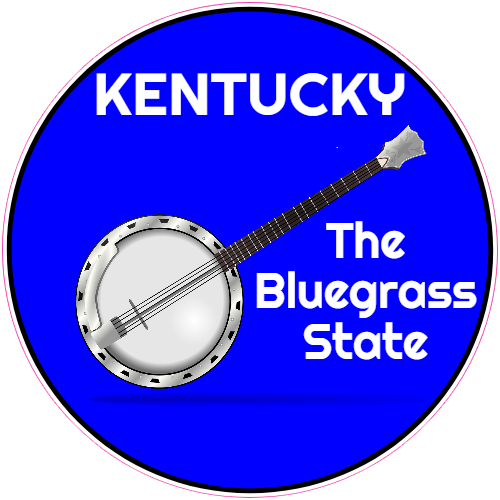 Kentucky Banjo Bluegrass Circle Decal - U.S. Customer Stickers