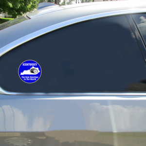 Kentucky Best Bourbon Blue Circle Sticker - Car Decals - U.S. Custom Stickers
