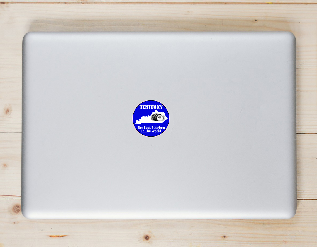 Kentucky Best Bourbon Blue Circle Sticker - Laptop Decal - U.S. Custom Stickers