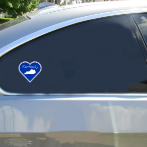 Kentucky Blue White Heart Sticker - Car Decals - U.S. Custom Stickers