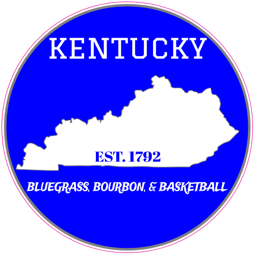 Kentucky Bluegrass Bourbon Basketball Circle Decal - U.S. Custom Stickers