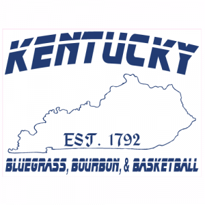 Kentucky Bluegrass Bourbon Basketball Square Decal - U.S. Customer Stickers