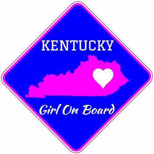 Kentucky Girl On Board Caution Sticker - U.S. Custom Stickers