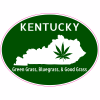 Kentucky Green Grass Bluegrass Good Grass Oval Decal - U.S. Customer Stickers