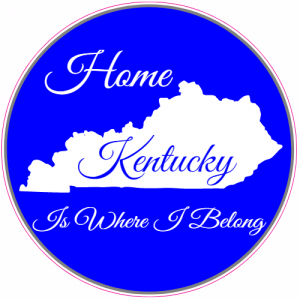 Kentucky Home Is Where I Belong Circle Decal - U.S. Customer Stickers