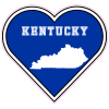 Kentucky State Heart Shaped Decal - U.S. Customer Stickers