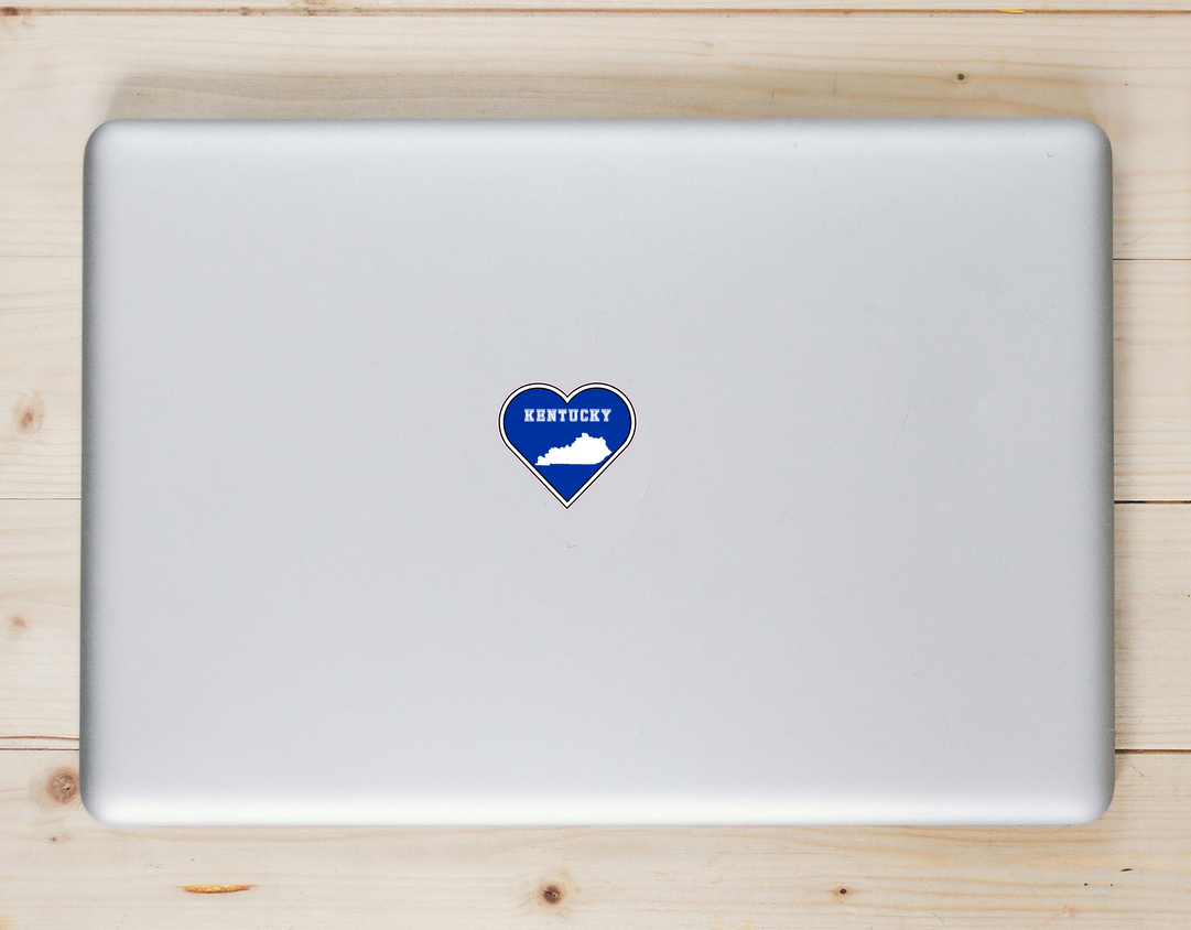 Kentucky State Heart Shaped Sticker - Laptop Decal - U.S. Custom Stickers
