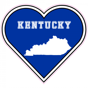 Kentucky State Heart Shaped Decal - U.S. Customer Stickers