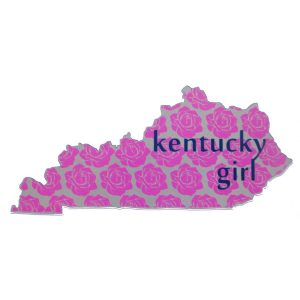 Kentucky Girl Pink Flowers State Sticker - U.S. Custom Stickers