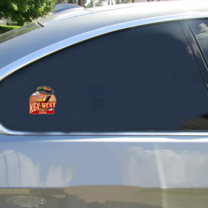 Key West Florida City Flag car bumper sticker window decal 5" x 3" 