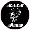 Kick Ass Skull Circle Sticker - U.S. Custom Stickers
