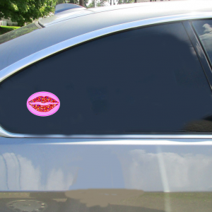 Kiss Me Lips Oval Sticker - Car Decals - U.S. Custom Stickers