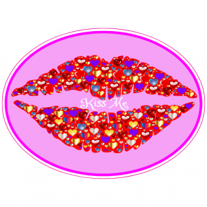 Kiss Me Lips Oval Decal - U.S. Customer Stickers