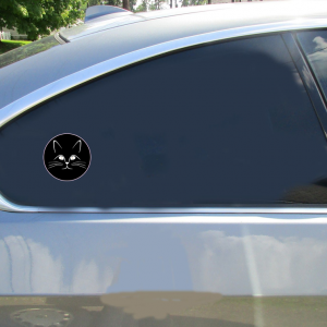 Kitty Cat Face Circle Sticker - Car Decals - U.S. Custom Stickers