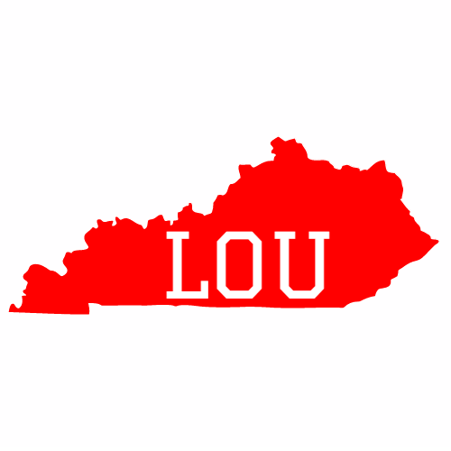 LOU Louisville Kentucky Red Decal - U.S. Customer Stickers