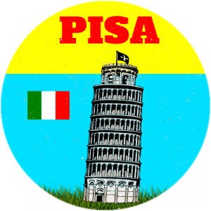 Leaning Tower Of Pisa Circle Decal - U.S. Customer Stickers