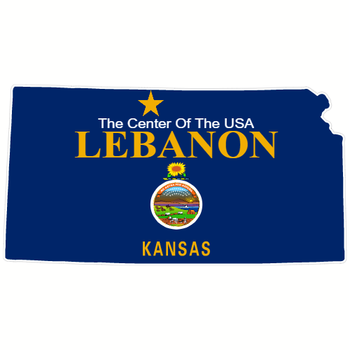Lebanon Kansas Center of the USA Decal - U.S. Customer Stickers