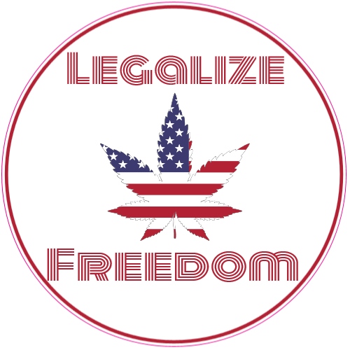 Legalize Freedom Weed Circle Decal - U.S. Customer Stickers