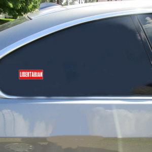 Libertarian Red Distressed Sticker - Car Decals - U.S. Custom Stickers