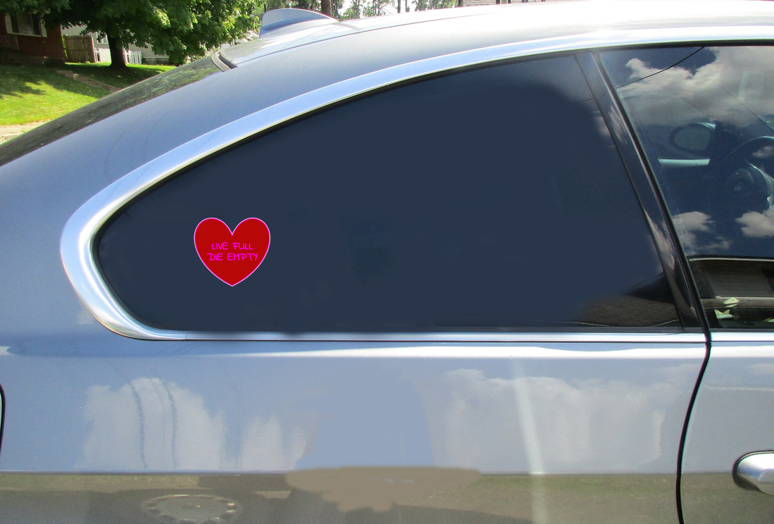 Live Full Die Empty Heart Sticker - Car Decals - U.S. Custom Stickers