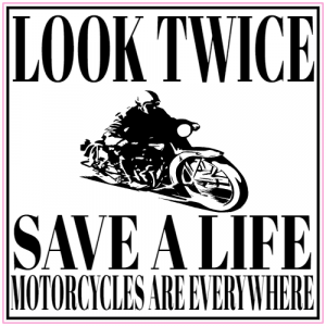 Look Twice Save A Life Motorcycle Sticker - U.S. Custom Stickers