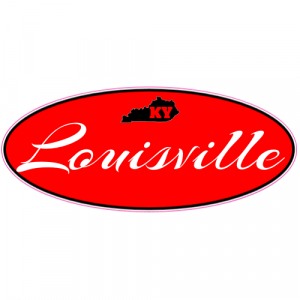 Louisville Kentucky Red Oval Sticker - U.S. Custom Stickers