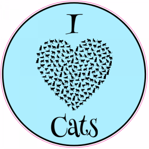 Love Cats Heart Sticker - U.S. Custom Stickers
