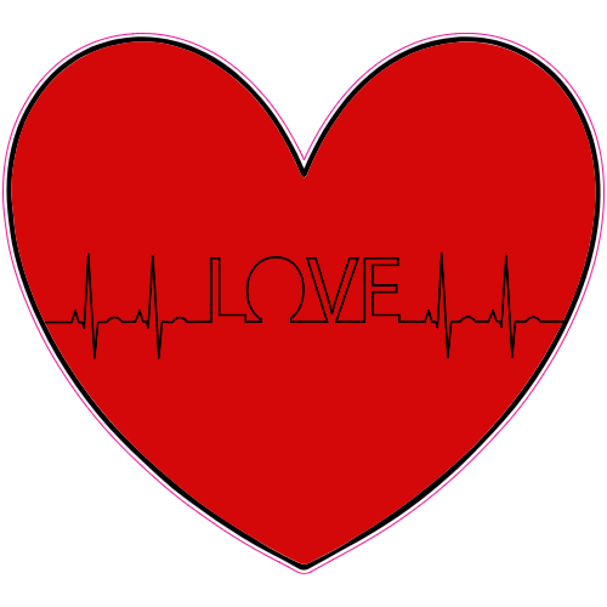 Love EKG Heart Sticker U.S. Custom Stickers