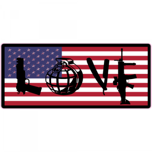 Love Gun American Flag Sticker - U.S. Custom Stickers