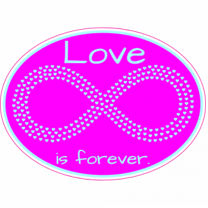 Love Is Forever Infinity Heart Oval Decal - U.S. Custom Stickers