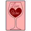 Love Wine Heart Glass Sticker - U.S. Custom Stickers