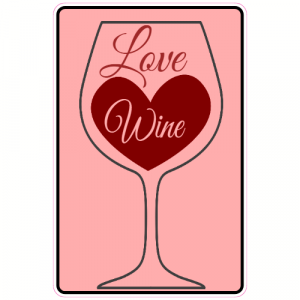 Love Wine Heart Glass Sticker - U.S. Custom Stickers
