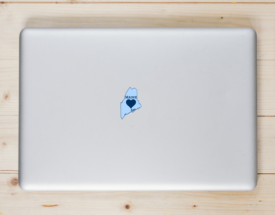 Maine Heart State Shaped Sticker - Laptop Decal - U.S. Custom Stickers
