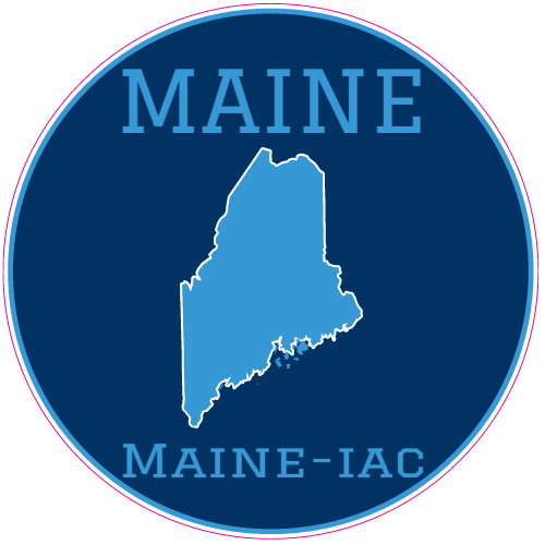 Maine-iac Maine Circle Sticker - U.S. Custom Stickers