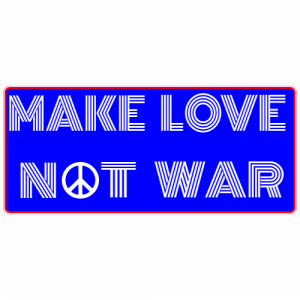 Make Love Not War Blue Red Bumper Sticker - U.S. Custom Stickers