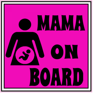 Mama On Board Pregnancy Sticker - U.S. Custom Stickers