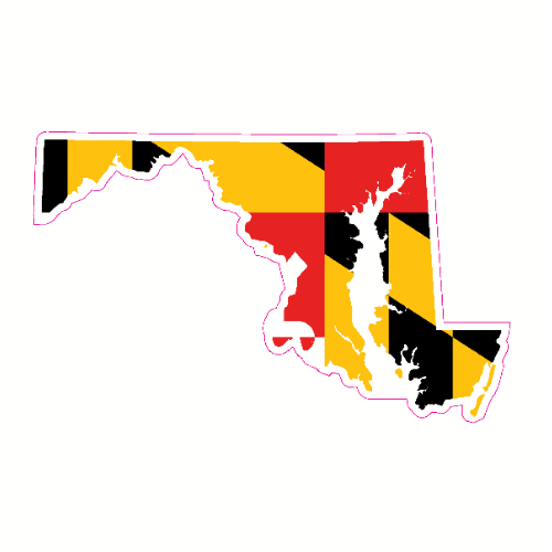 Maryland State flag hexagon shape stickers 2pcs.