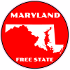 Maryland Free State Red Circle Sticker - U.S. Custom Stickers