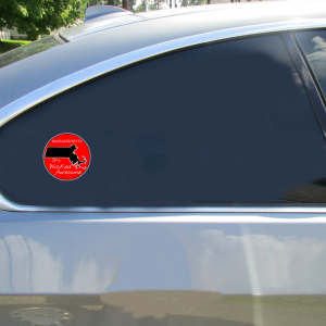 Massachusetts Wicked Awesome Red Circle Decal - Car Decals - U.S. Custom Stickers