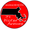 Massachusetts Wicked Awesome Red Circle Decal - U.S. Custom Stickers