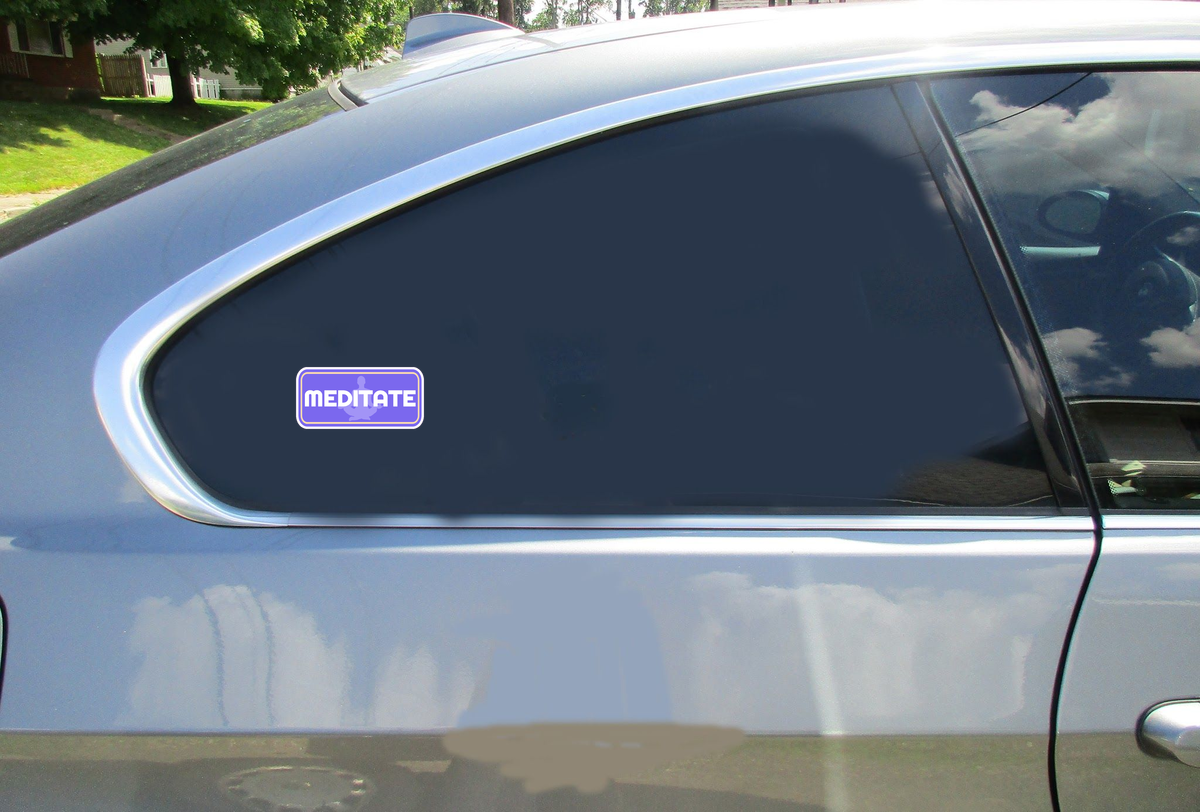 Meditate Soft Blue Sticker - Car Decals - U.S. Custom Stickers