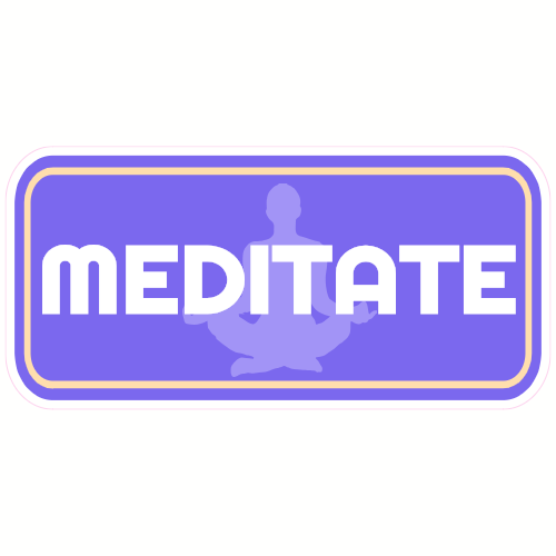 Meditate Soft Blue Decal - U.S. Customer Stickers