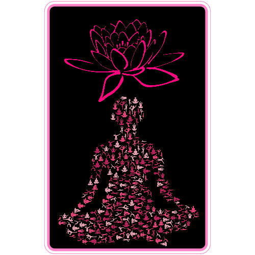 Meditation Yoga Pose Flower Sticker - U.S. Custom Stickers