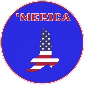Merica American Flag Eagle Blue Circle Decal - U.S. Custom Stickers