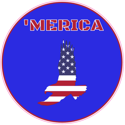 Merica American Flag Eagle Blue Circle Decal - U.S. Custom Stickers