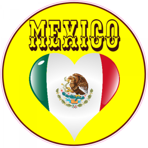 Mexico Flag Heart Sticker - U.S. Custom Stickers